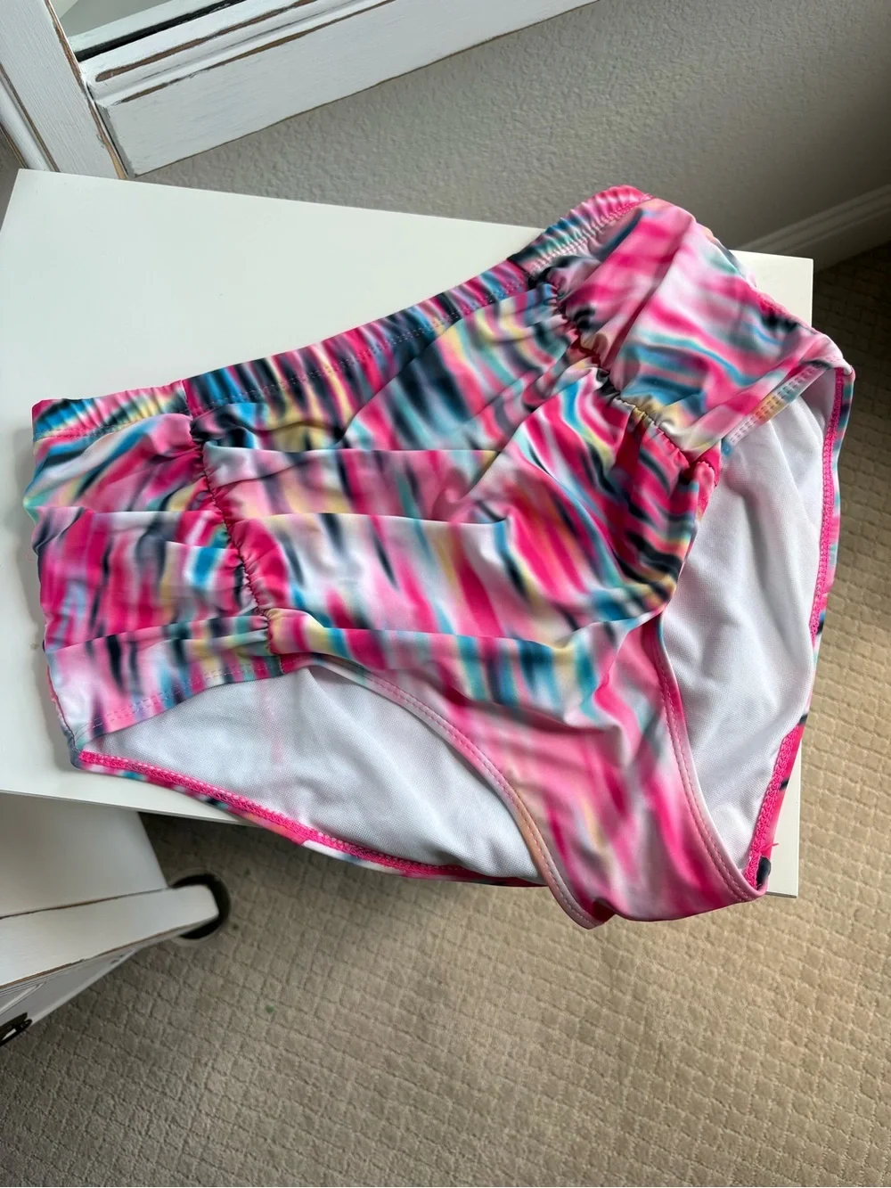 Pink Multi-Color Stripe Swim Bikini